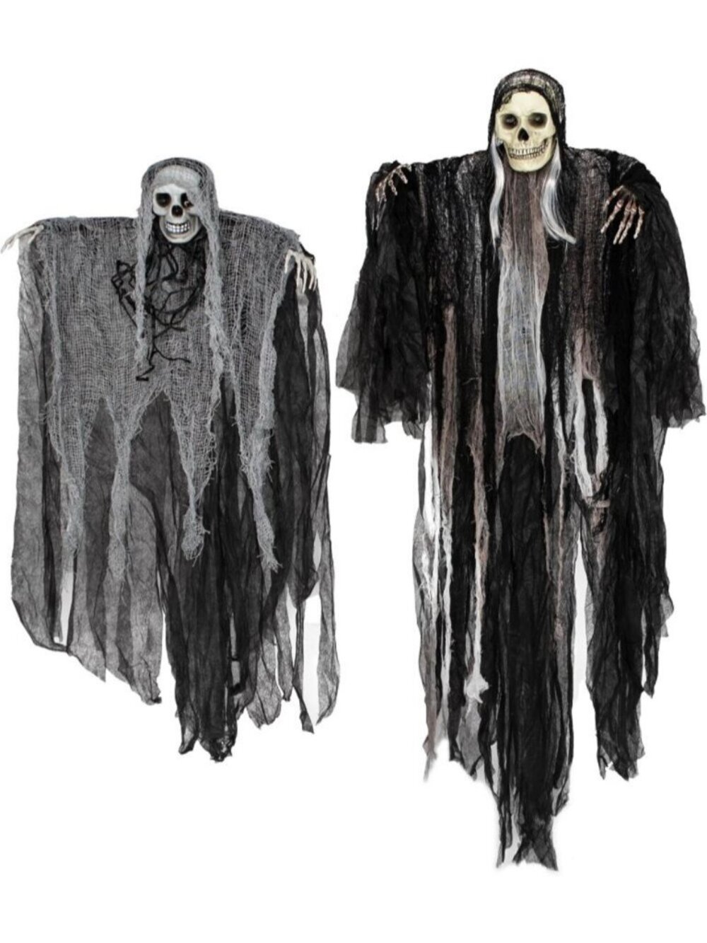 2 Pcs Halloween Hanging Grim Reaper Decor Halloween Hanging Skeleton Ghosts